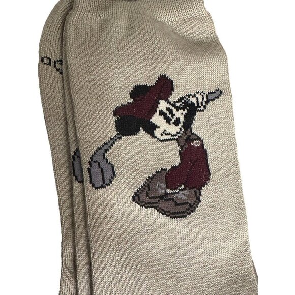 Disney Vintage 1990’s Mickey Mouse Golf Socks Mens 10-13 Beige NEW NOS 18 Hole - Picture 2 of 6